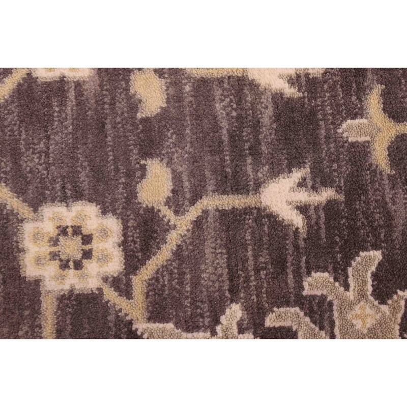 ECARPETGALLERY Hand-knotted Royal Oushak Dark Grey Wool Rug - 9'0 x 11'11