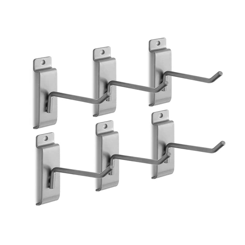 NewAge Products Slatwall Accessories - 4" Single Hooks (Pack of 6)