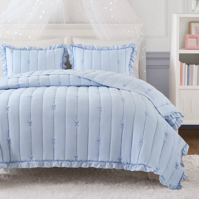 Intelligent Design Liv Quilt Mini Set - Full - Queen - Blue