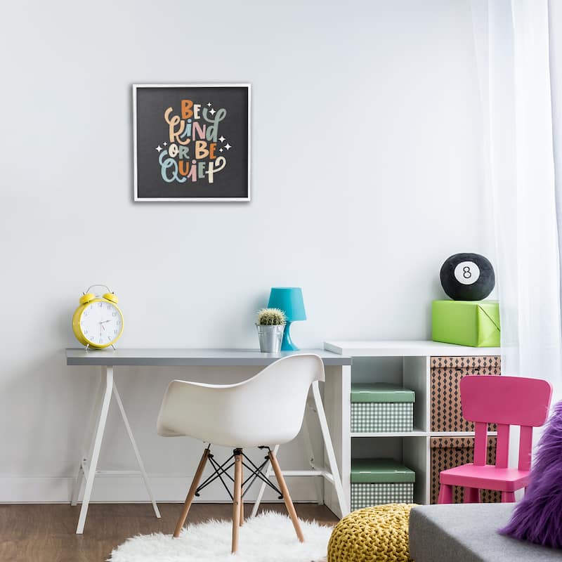 Stupell Be Kind Or Quiet Framed Giclee Art Design By Sarah Hickman