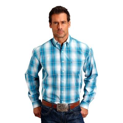Stetson Western Shirt Mens L/S Mitered Edge Cuff 11-001-0579-3021 BU