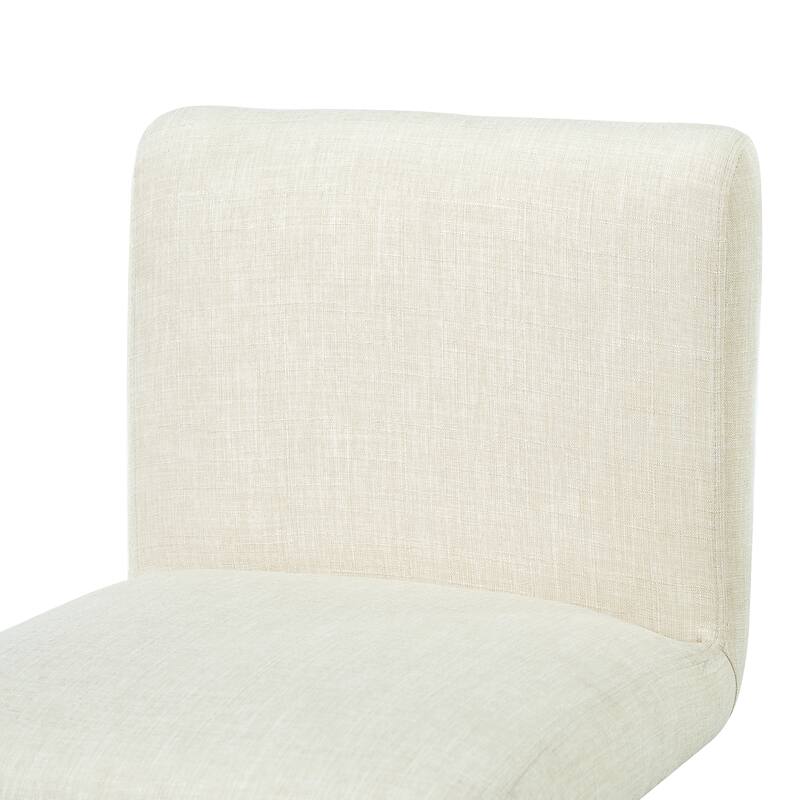 Christopher Knight Home - Modern Linen Upholstered Counter Height Bar Stools with Solid Wood Legs & Square Backrest, Set of 2