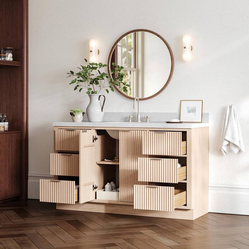 Ariel P60CQRVO Milan 60" Free Standing Single Basin Vanity Set with