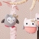 preview thumbnail 2 of 2, Lambs & Ivy Family Tree Pink/Gray/Tan Owl Musical Baby Crib Mobile