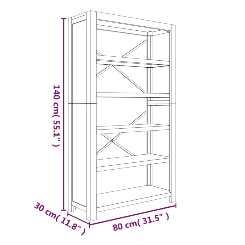 vidaXL 3/4/5/6/7-Tier Bookcase Solid Wood Acacia
