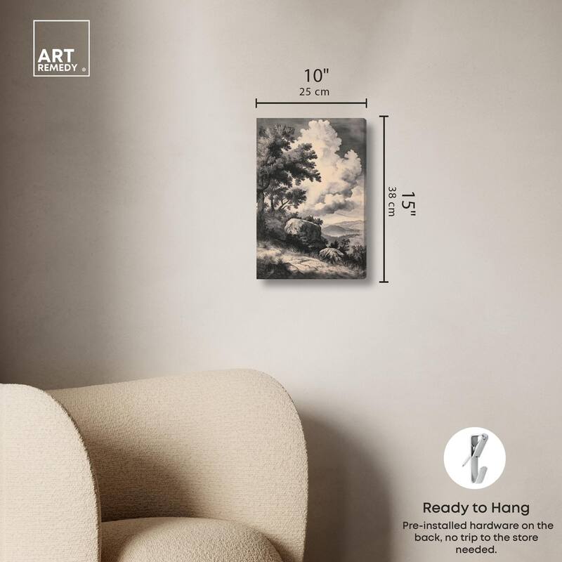 Chiaroscuro Cliffs Canvas by Art Remedy, Gallery Wrapped
