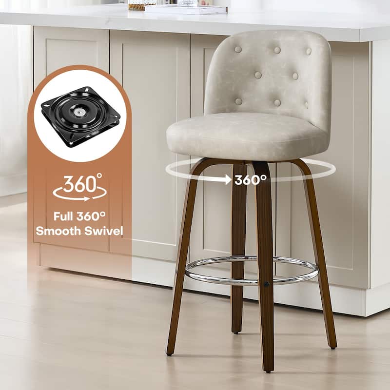 26"/29" Swivel Bar Stools/ Counter Stool with Bentwood Legs