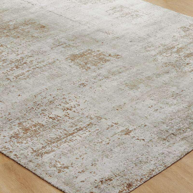 Urban Distress Abstract Brown Handmade Area Rug