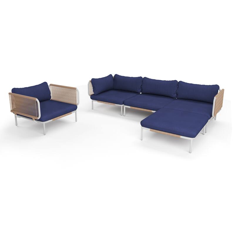 Pellebant Outdoor Sectional Sofa Patio Conversation Seating Set