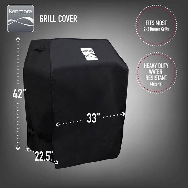 Kenmore Grill Cover for 2 or 3 Burner Grills, Black