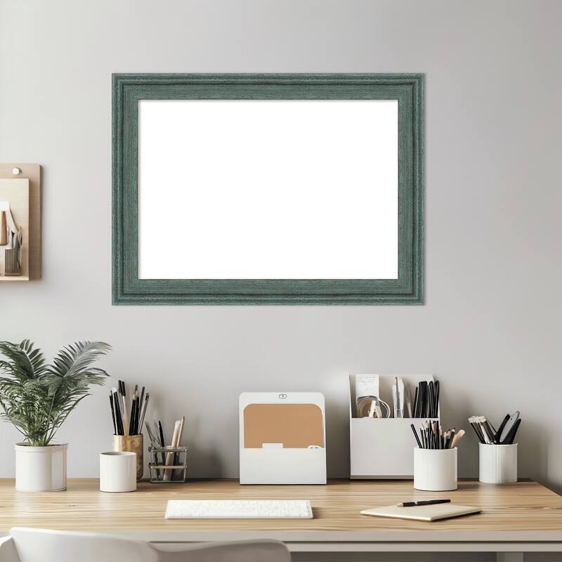 Amanti Art Upcycled Brown Grey Framed Dry Erase Magnetic Board
