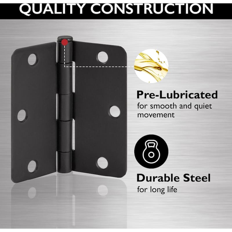 Design House 188896 3-1/2" x 3-1/2" Butt 1/4" Radius Corner Surface