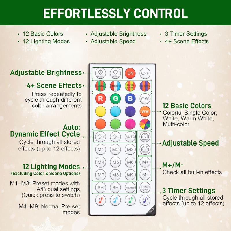 HOMCOM 6ft Prelit Xmas Tree: Dimmable RGB LED, 6 Modes, Remote, Timer, Metal Stand