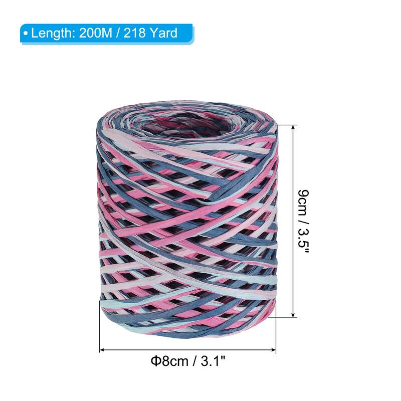 2Roll 219Yard Raffia Ribbon Raffia Paper Craft Ribbon - 219 Yards - Rose Red, Navy Blue