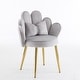 preview thumbnail 36 of 40, Scalloped Petal Velvet Accent Chair with Pillows Light Gray