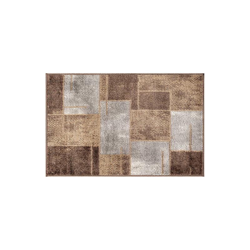 Modern Linear Area Rug for Living Room, Bedroom, or Entryway - Low Pile Indoor Rug