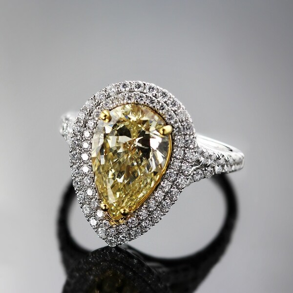 pear shaped yellow diamond