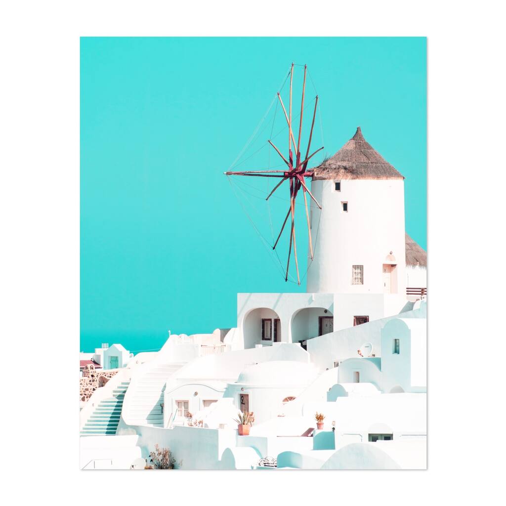 Santorini Greece Windmill Santorini Oia Photography Art Print/Poster