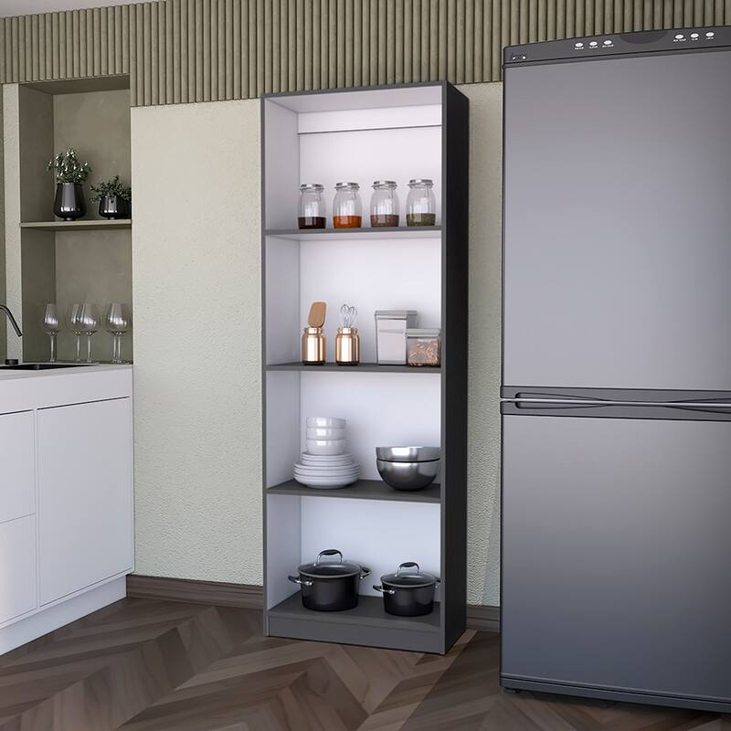 Bookcase Benzoni, Office, Matt Gray / White,High quality and durable