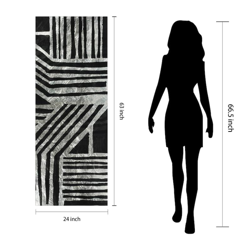 "Nokomis B" Reverse Printed Tempered Glass with Silver Leaf