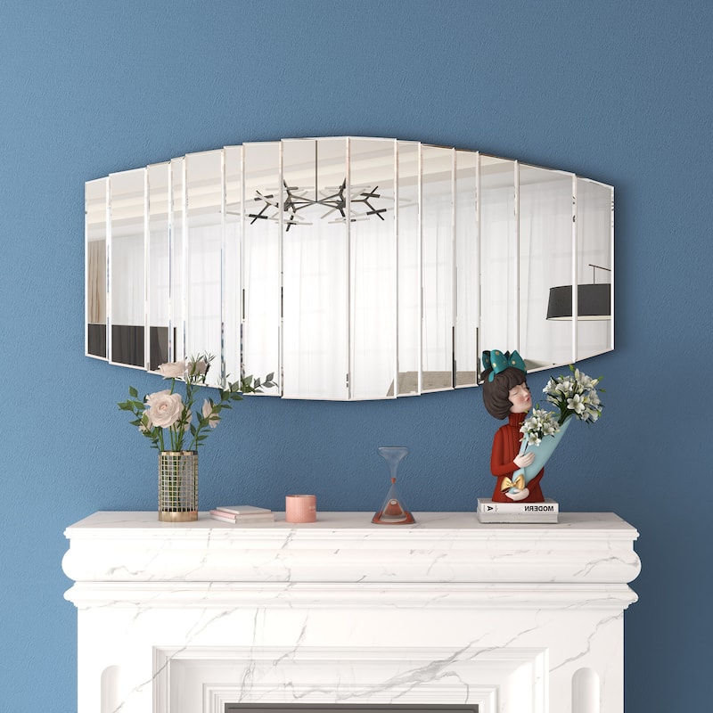 Sunburst Framless Irregular Accent Wall Mirror - 43.3"×21.65"