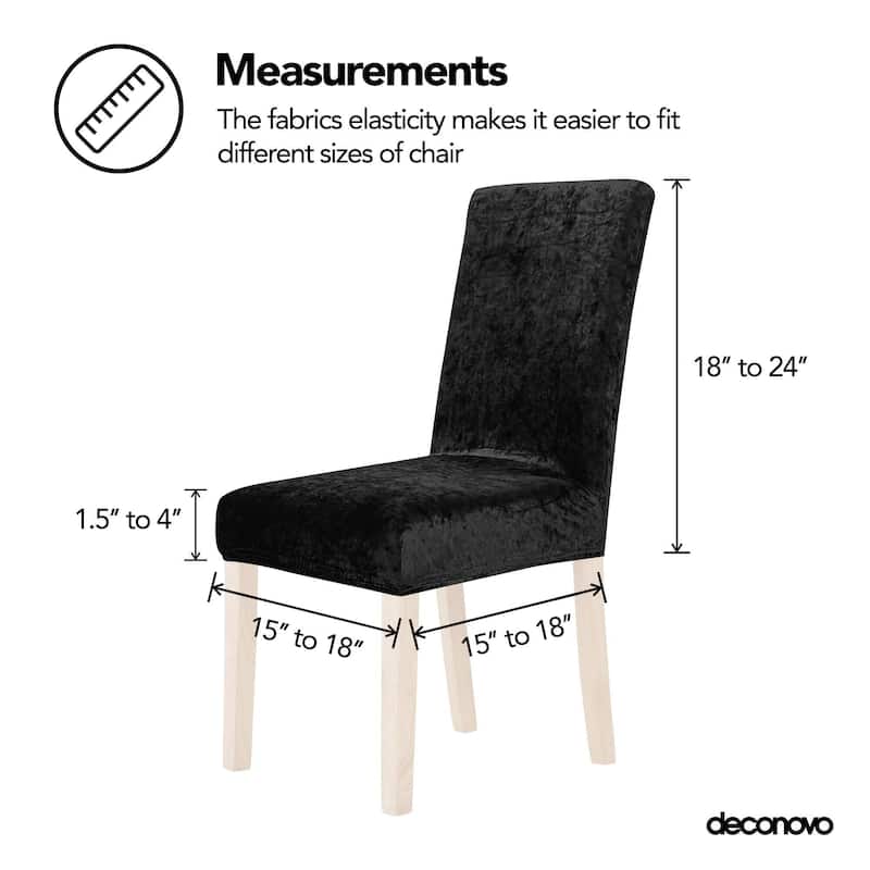 Deconovo Velvet Stretch Polyester Chair Slipcovers, Set of 4
