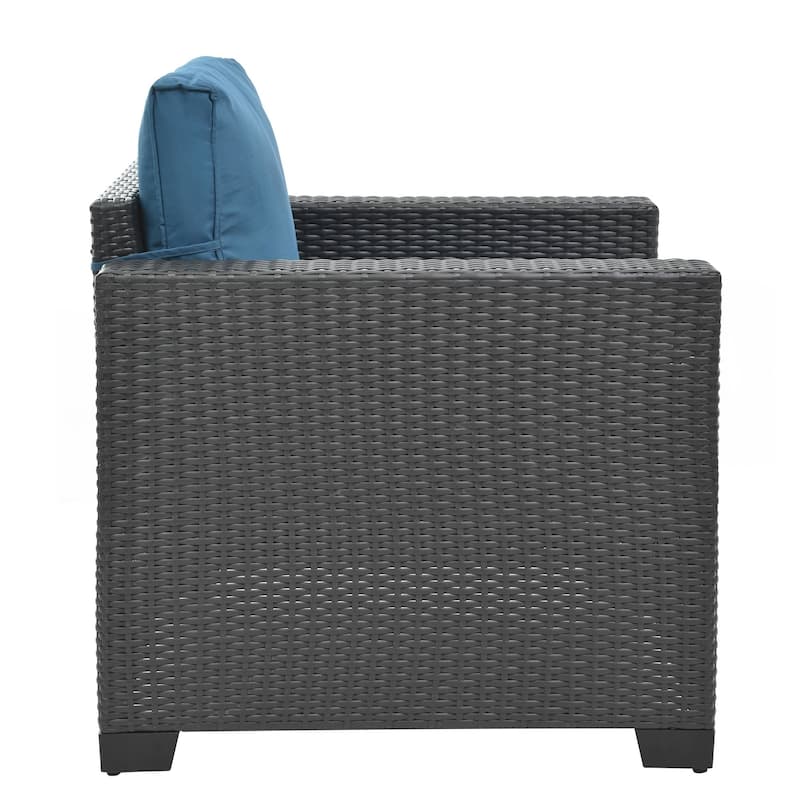 10 Piece PE Rattan Patio Furniture Set - Peacock Blue
