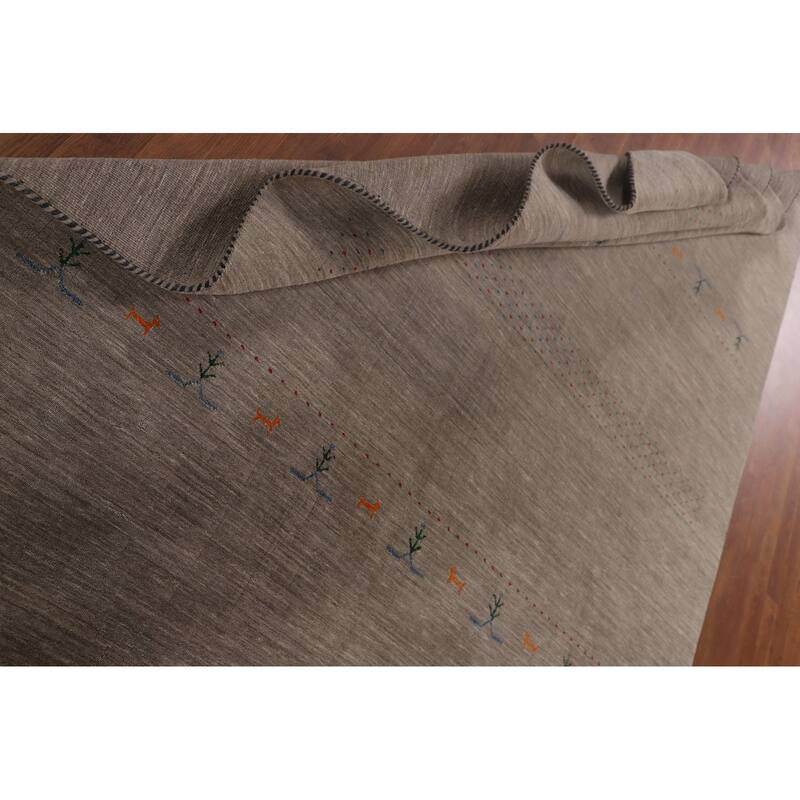Tribal Gabbeh Living Room Area Rug Handmade Wool Carpet - 6'9"x 9'9"
