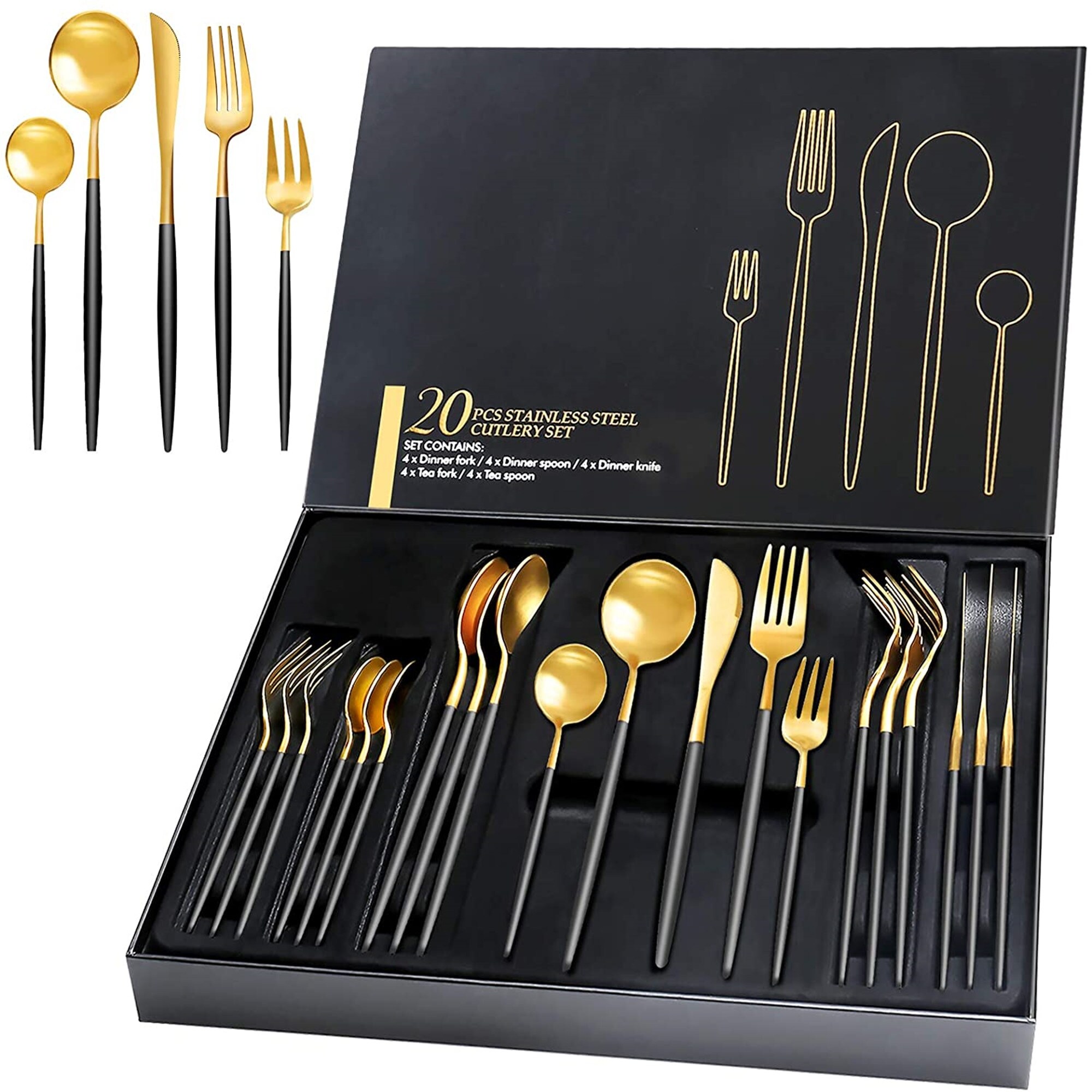 Featured image of post Black Handle Flatware - Forged with substantial heft in 18/0 stainless steel, black matte handles counter gleaming mirrored tops.