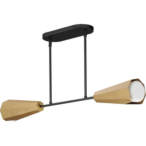 slide 2 of 5, Maxim 10816SW Rizzo 2 Light 37" Wide Linear Pendant Black / Antique Brass