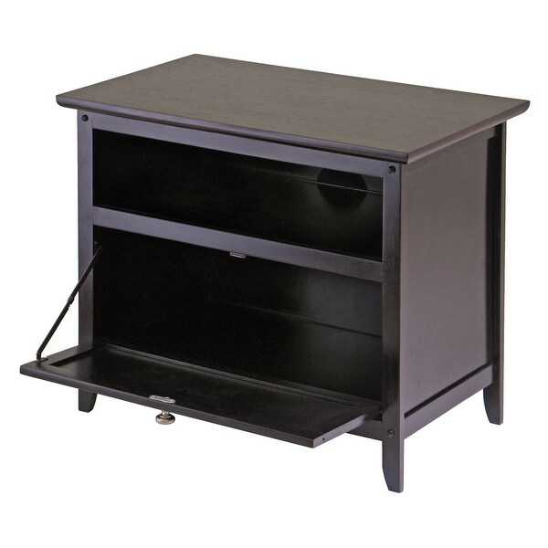 25" Dark Espresso Elegant Zara Rectangular TV Stand - N/A