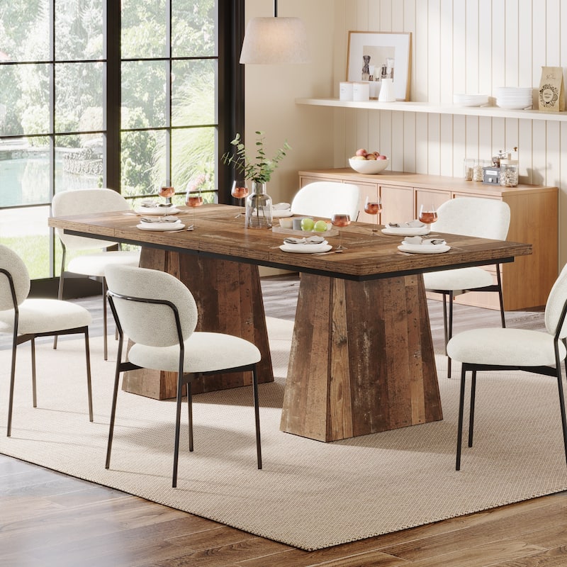63 Inches Farmhouse Kitchen Dining Table for 4-6