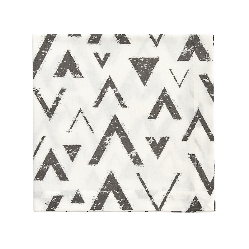 Split P Black Triangles Napkin Set of 4 - 20" X 20"