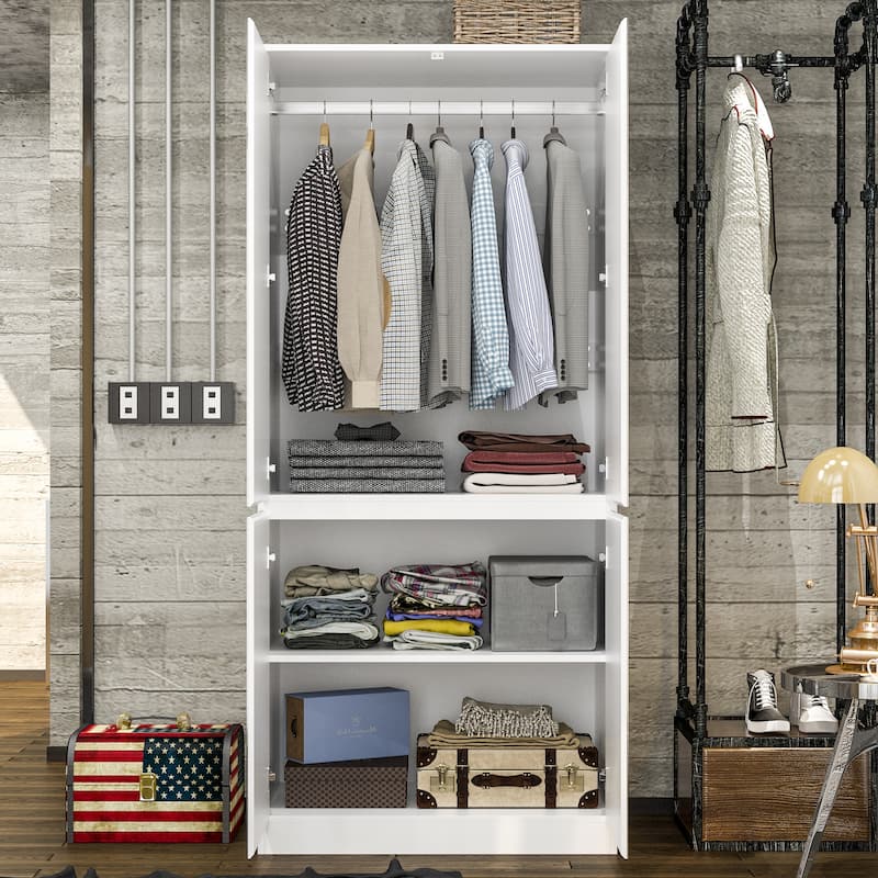Modular Mirror Wardrobe White Bedroom Cabinet Storage Cabinet Armoire