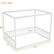 preview thumbnail 19 of 32, Full Size Pine Wood Canopy Frame Floor Bed with Guardrails