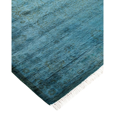 Fine Vibrance, One-of-a-Kind Hand-Knotted Area Rug - Blue, 6' 2" x 9' 0" - 6' 2" x 9' 0"