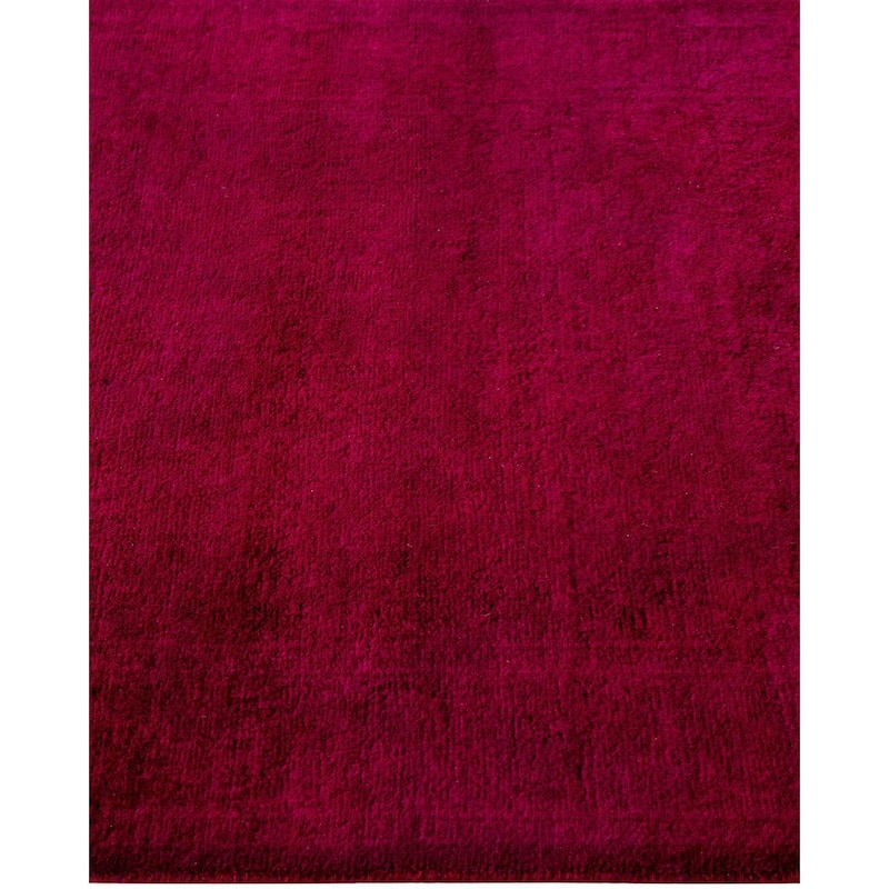 Overton Hand Knotted Wool Vintage Inspired Modern Contemporary Overdyed Pink Runner Rug - 2' 7" x 17' 7"