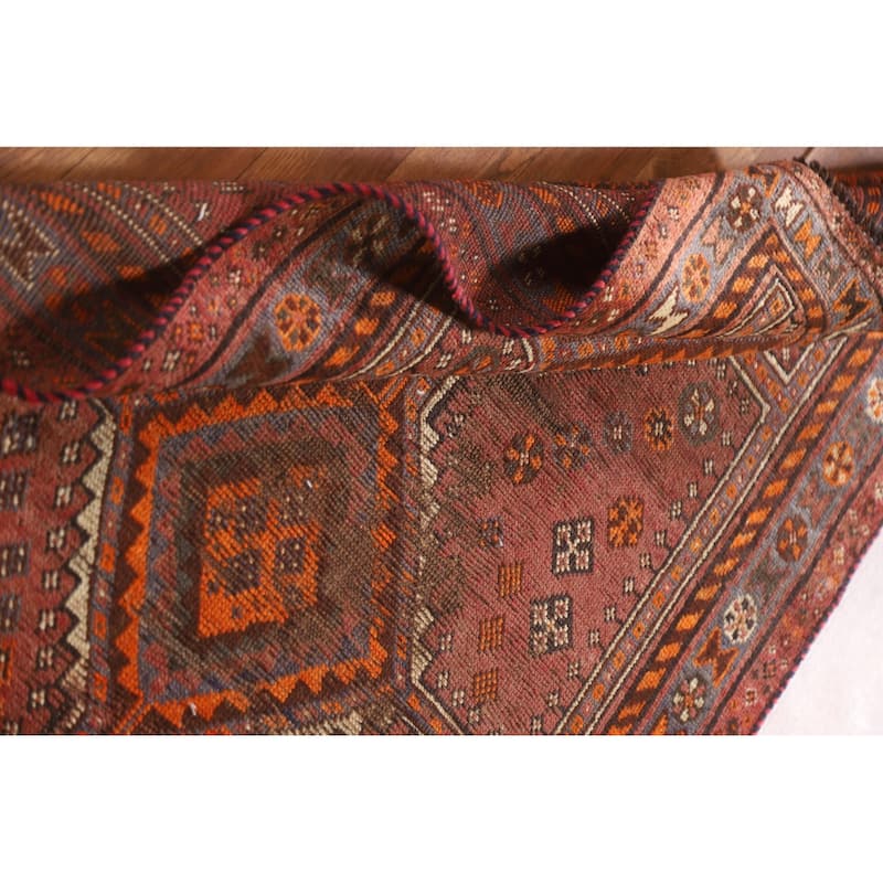 Pre-1900 Antique Qashqai Persian Rug Handmade Wool Carpet - 3'1"x 6'0"