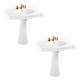 preview thumbnail 6 of 15, Darbyshire White Pedestal Sink with 8" Widespread Faucet Holes and Overflow (Set of 2)