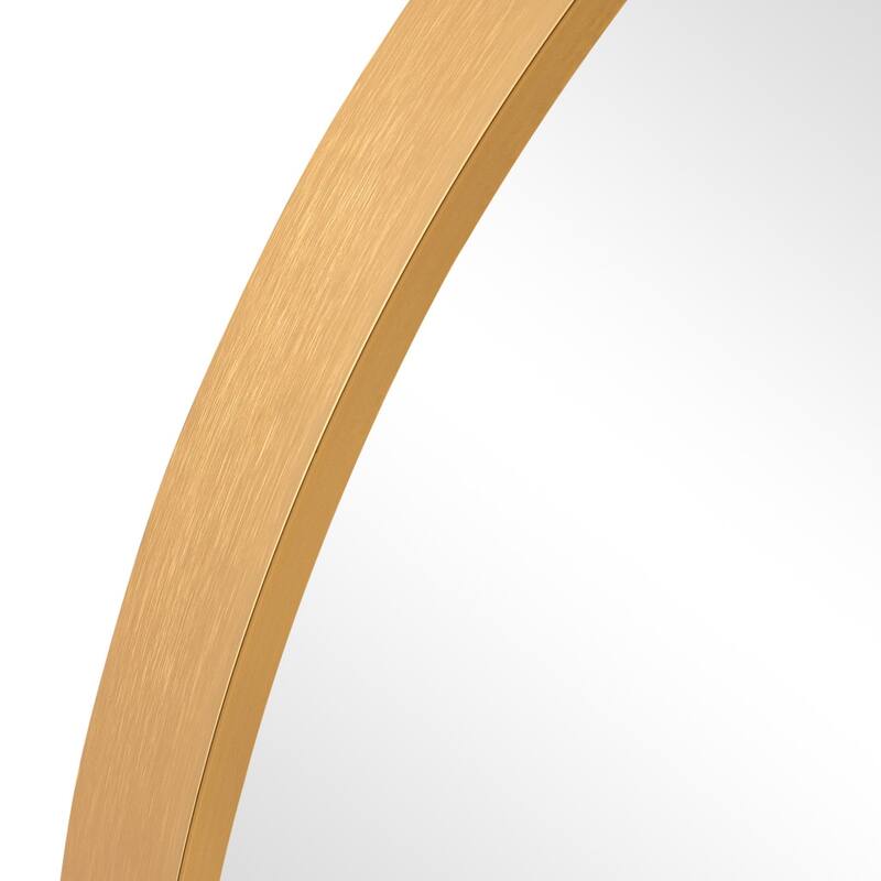 HomeRoots 36" Gold Metal Arch Framed Bathroom Vanity Mirror - 24.00 in. x 36.00 in. x 1.00 in.