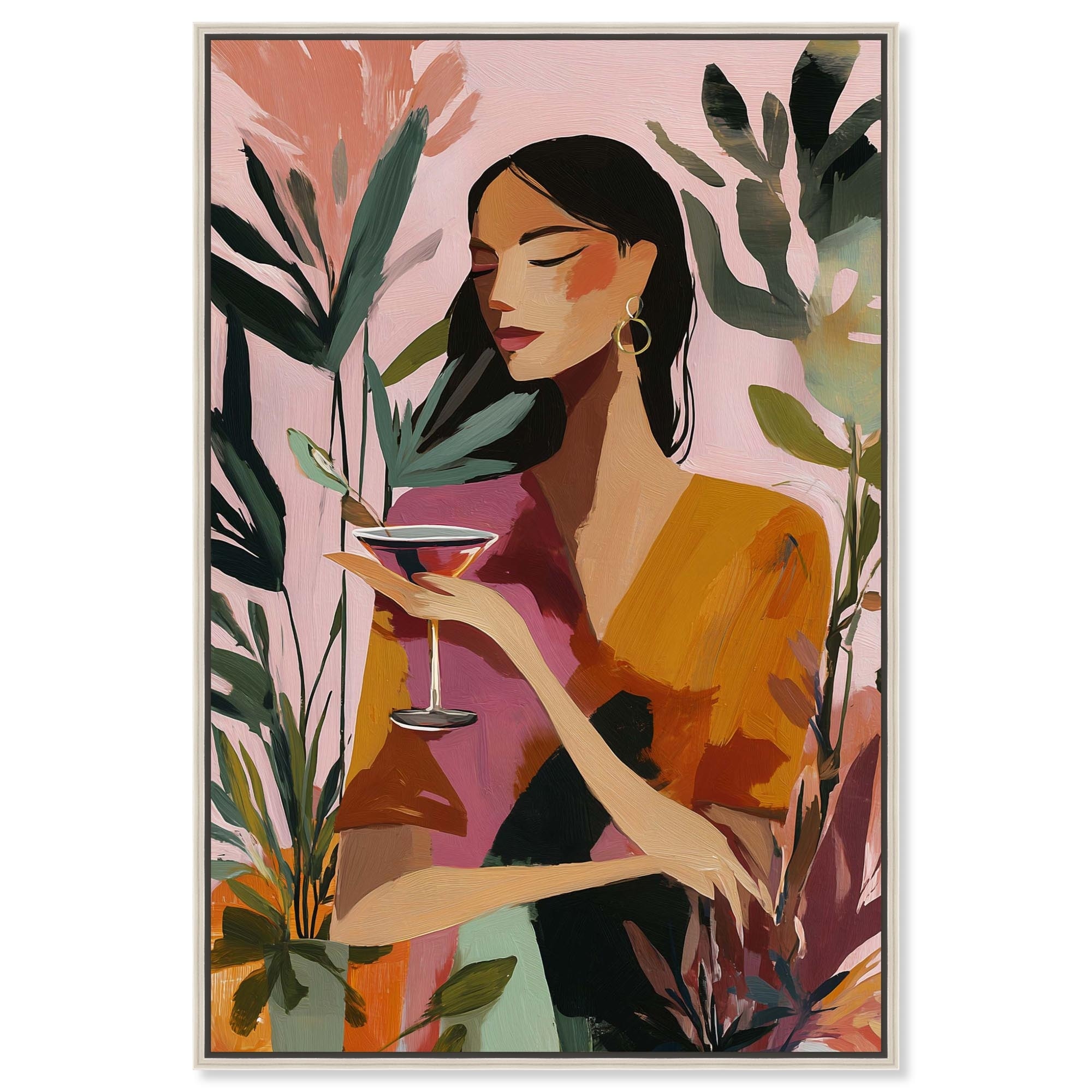 Drinks and Plants Glam Wall Decor Canvas Print by Art Remedy