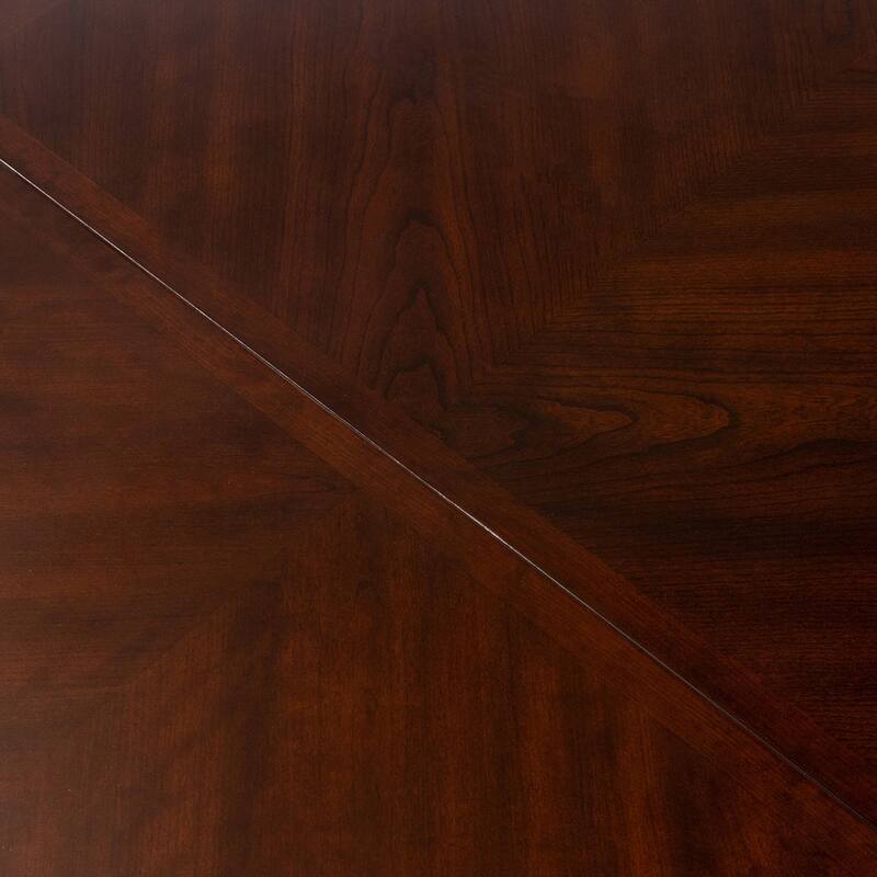 Mina Dining Table, 71-89 Inch Extendable Rectangular Top, Cherry Brown