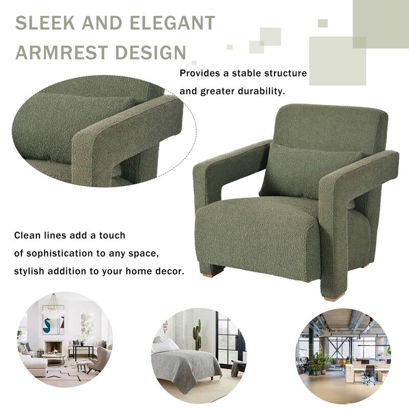 Smooth Right Angle Armrest Living Room Lounge Chair