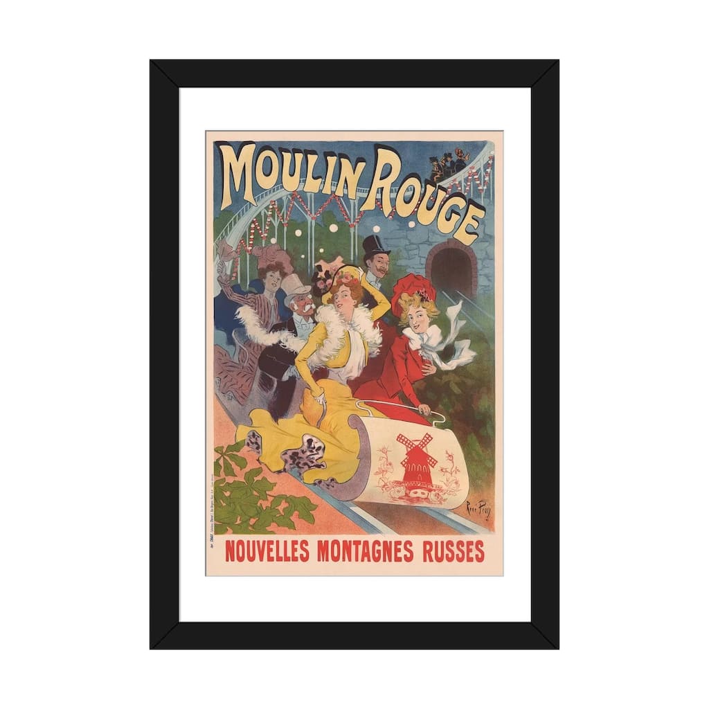 iCanvas "Moulin Rouge, Nouvelles Montagnes Russes Advertisement, 1889" by Rene Pean