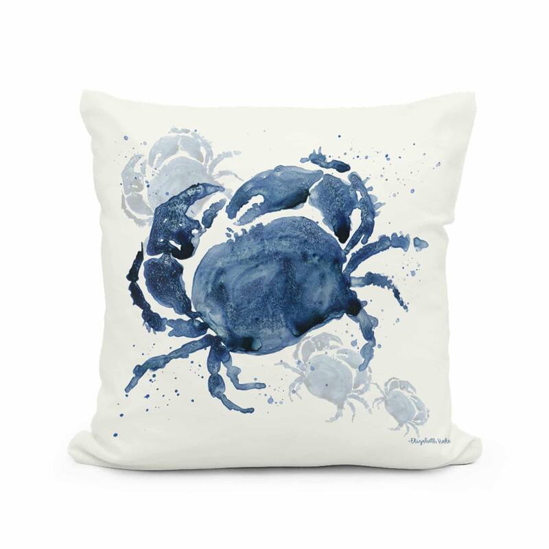 Magnolia Casual Outdoor Pillow Indigo Crab 18x18