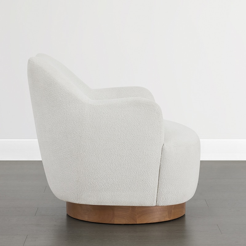 Spruce & Spring Modern Upholstered Swivel Accent Chair with Wood Base