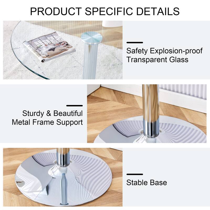 Diameter Glass Top And A Modern, Minimalist Round Dining Table With Metal Legs