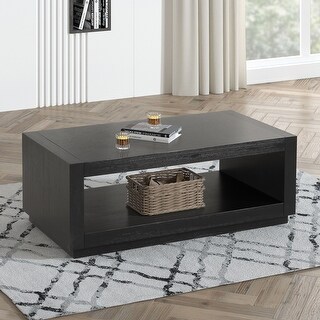 Contemporary Rectangle Coffee Table with Open Bottom Shelf - Bed Bath ...