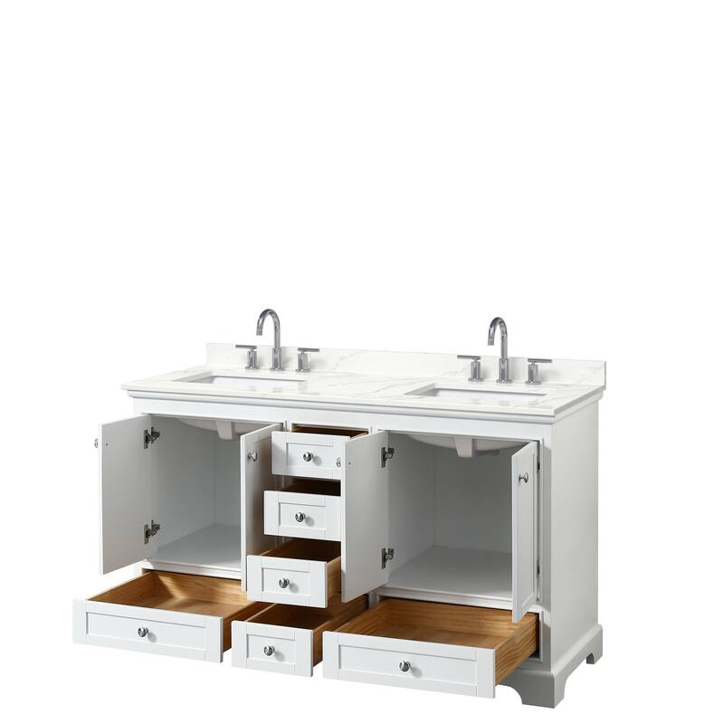 Deborah 60-inch Double Vanity, Quartz Top