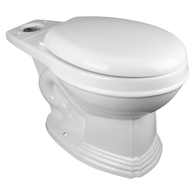 White Porcelain Round Toilet Bowl Part Only Sheffield with Plastic Slow Close No slam Seat and No Slip Bumper Renovators Supply